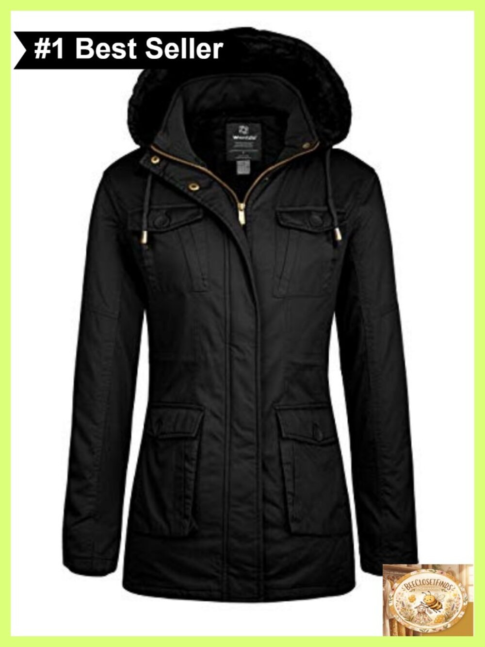 Women's Winter Anorak Parka Cotton Windproof Hooded Jacket
